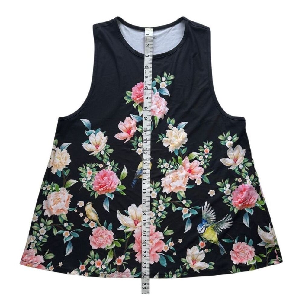 Johnny Was Bee Active Work Out Floral Sleeveless Tank Top Gold Bee Size M - Picture 5 of 10